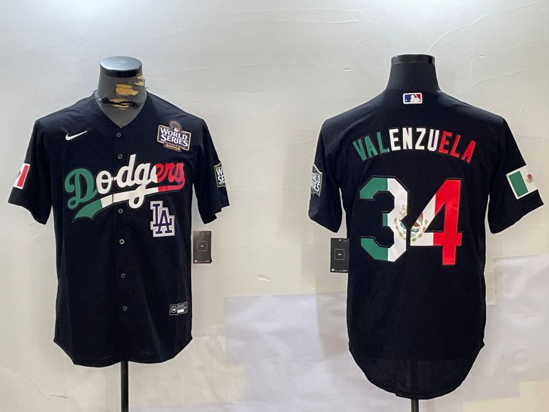 Men Los Angeles Dodgers #34 Valenzuela Black Game 2024 Nike MLB Jersey style 112026